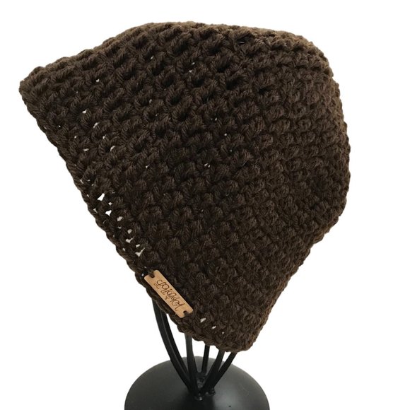 Brand New Handmade Crochet Simple Fitted Brown Beanie for Adults - Picture 1 of 6